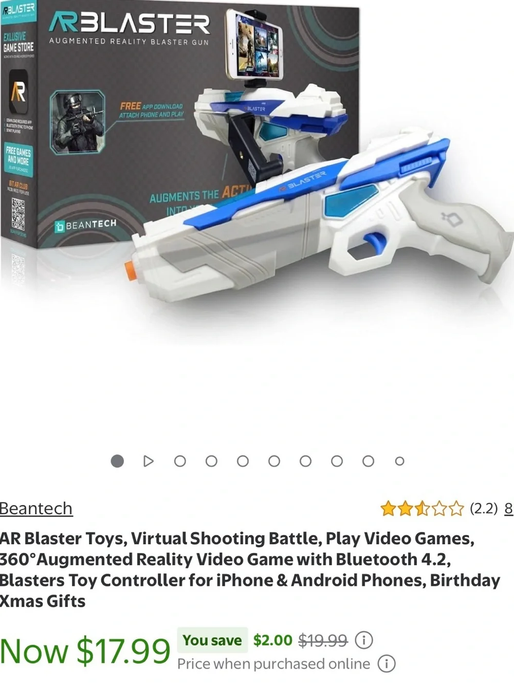 AR Blaster Augmented Reality Game Blaster - White & Blue